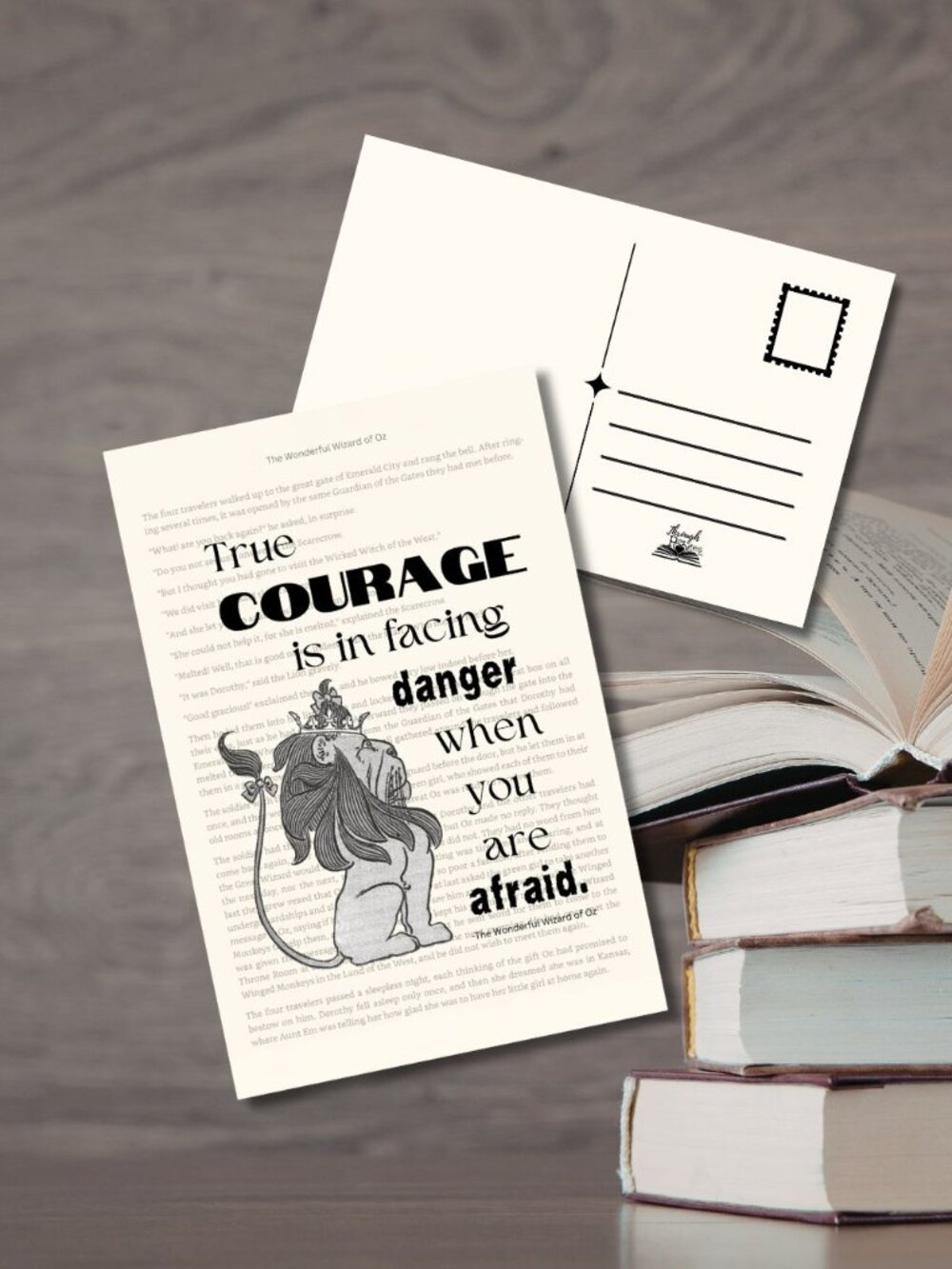 Wizard of Oz Bookish Book Page Postcard Mini Art Print